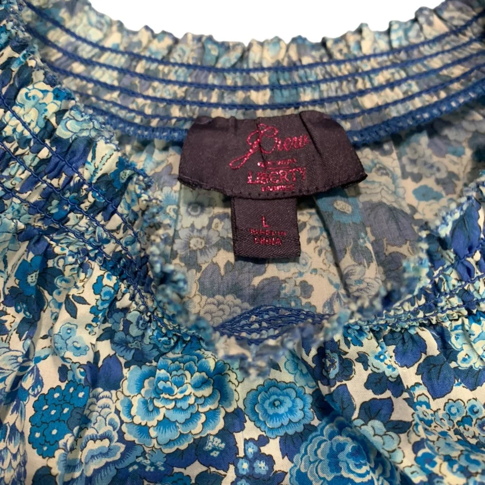 Smocked popover top in Liberty® Elysian Day floral size small